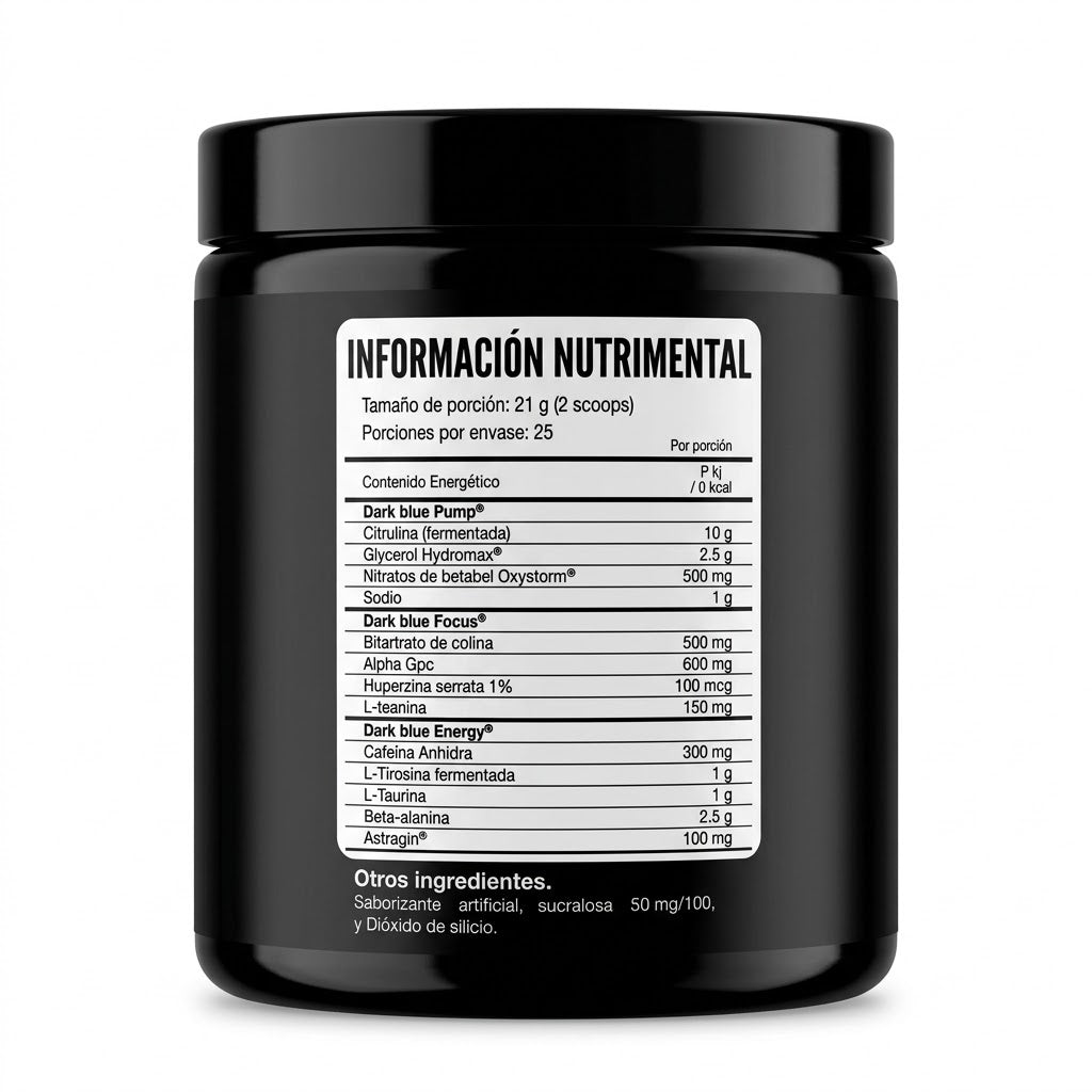 Dark Blood Pre-Entreno 525g Focus, Energía y Pump