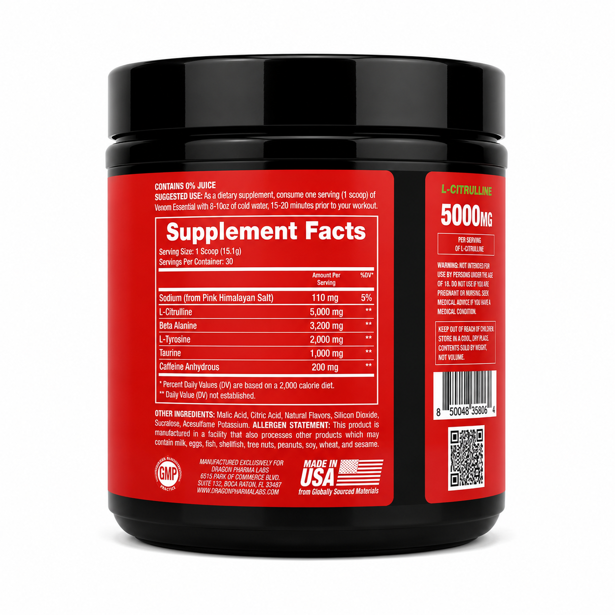 Venom Essential Pre-Entreno Dragon Pharma 455 g