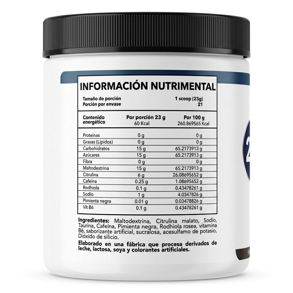 Boom 2.0 Pre-Entreno 500g Energía y Rendimiento para Entrenamiento