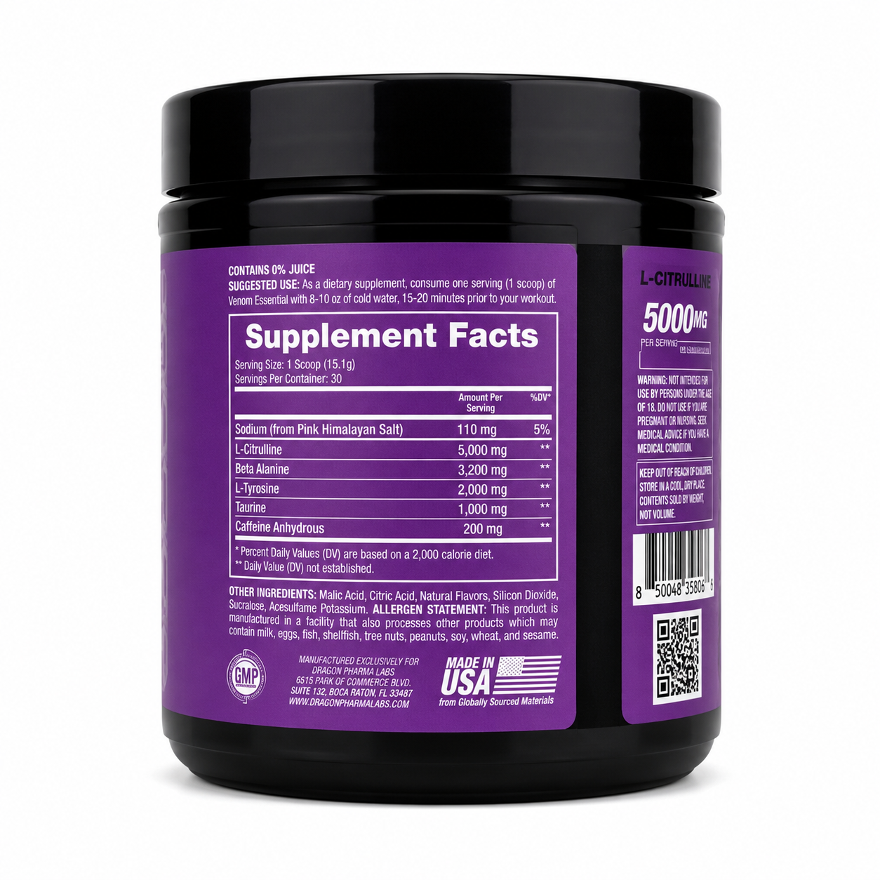 Venom Essential Pre-Entreno Dragon Pharma 455 g