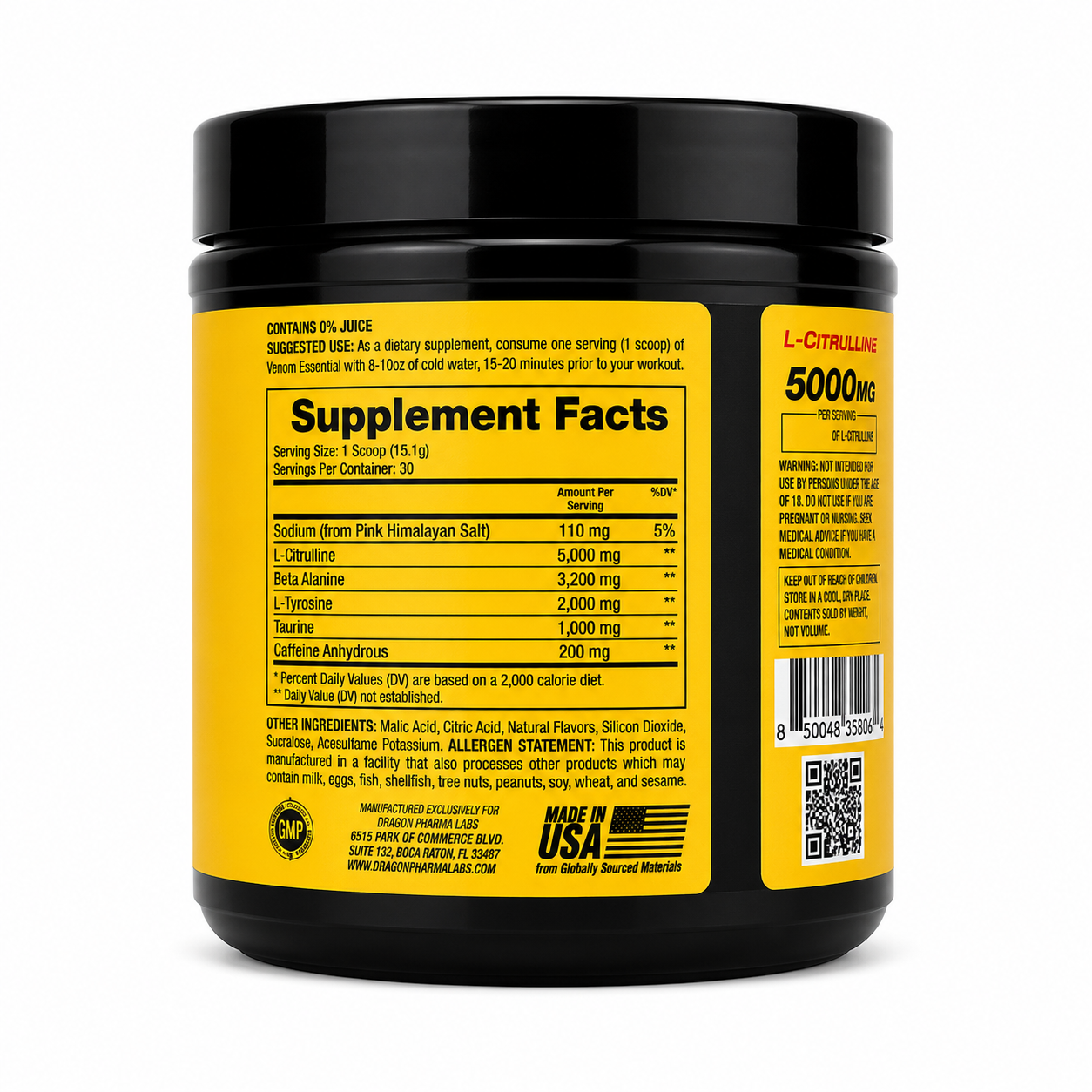 Venom Essential Pre-Entreno Dragon Pharma 455 g