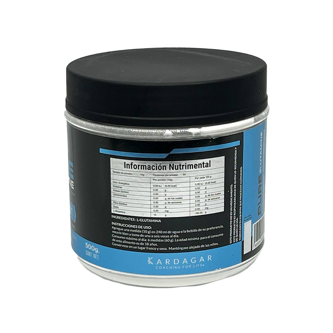 Pure Glutamine 500g Kardagar  Recuperación y Soporte Muscular